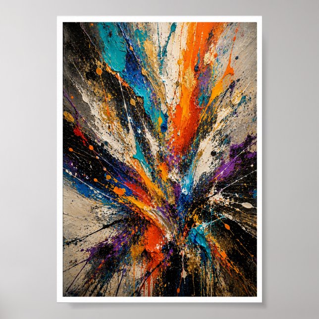 Farbexplosion Abstrakt  Poster (Vorne)