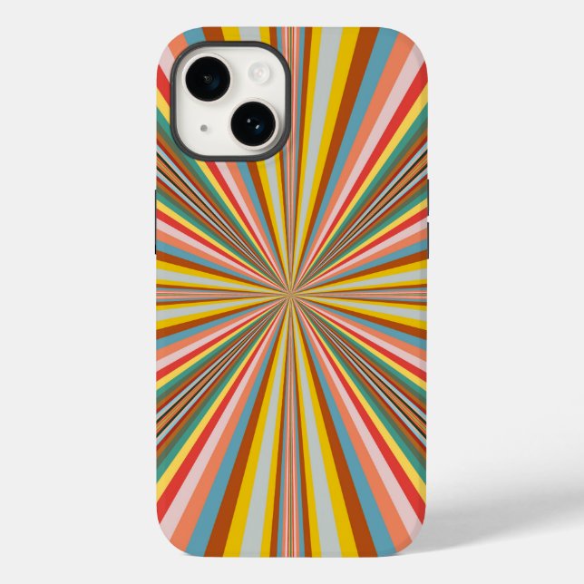 Farbexplosion aus Retro-Streifen  Case-Mate iPhone Hülle (Rückseite)