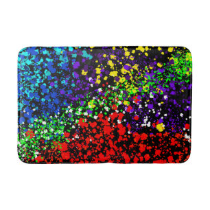 Farbexplosion Farbpunkte Bunt Modern Cool Badematte