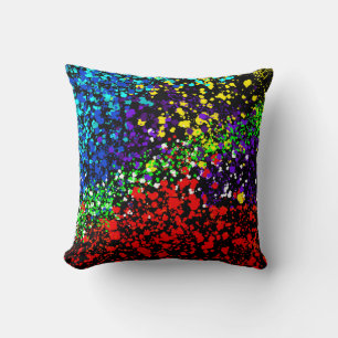 Farbexplosion Farbpunkte Bunt Modern Cool Kissen
