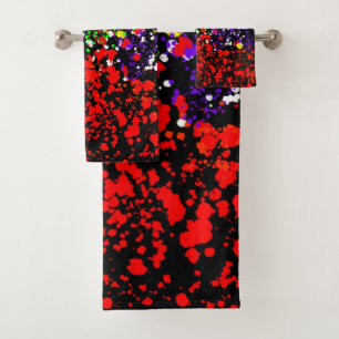 Farbexplosion Farbpunkte Bunte Moderne Cool Badhandtuch Set