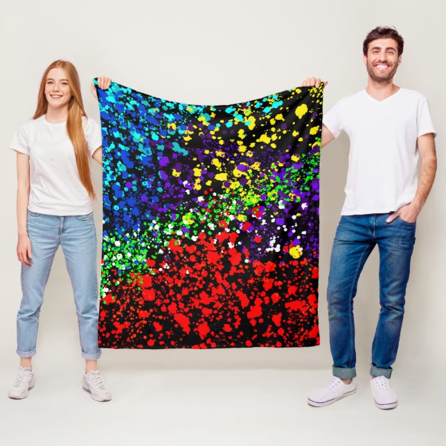 Farbexplosion Farbtöne Farbtupfer Moderne Cool Fleecedecke (Beispiel)