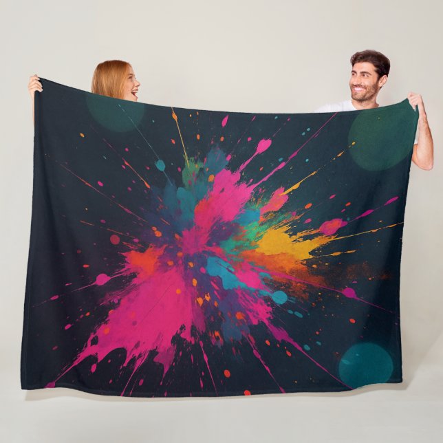 Farbexplosion Fleecedecke (Beispiel)