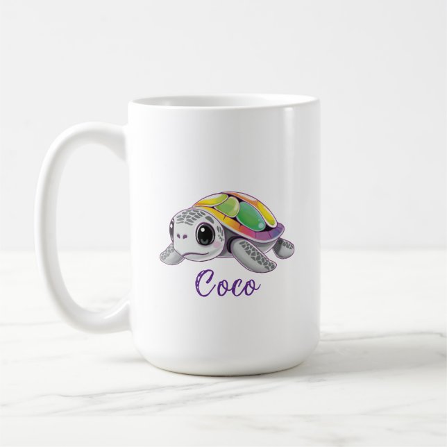 Farbexplosion Meeresschildkröte Kaffeetasse (Links)