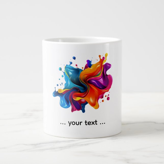Farbexplosion mit Spritzern Jumbo-Tasse (Vorderseite)