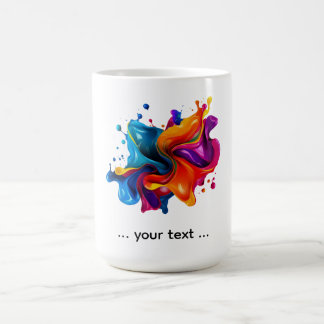 Farbexplosion mit Spritzern Kaffeetasse