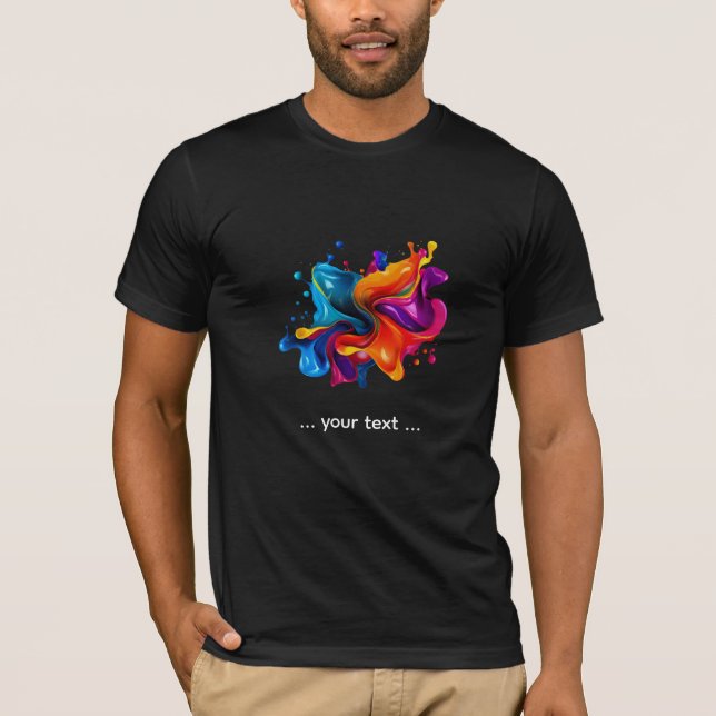 Farbexplosion mit Spritzern T-Shirt (Vorderseite)