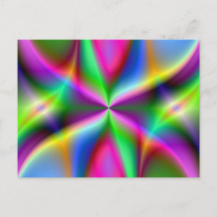 Farbexplosion Rainbow Fraktal Kunstgeschenke Postkarte