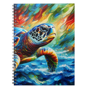 Farbexplosion Schildkröten-Reise-Notizbuch Notizblock