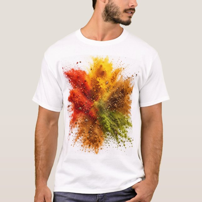 Farbexplosion von Gewürzpulver  T-Shirt (Vorderseite)