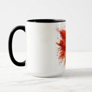 Farbexplosion von Gewürzpulver, Weißer Hintergrund Tasse