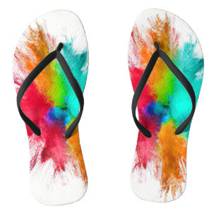 Farbexplosions-Centerpiece-Kunst Flip Flops