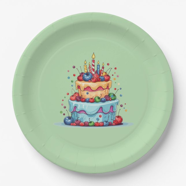 FARBFALL MANDALA PAPPTELLER (Vorderseite)