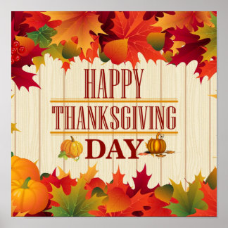 FARBFALL MAPLE BLÄTTER ERNTEDANK POSTER