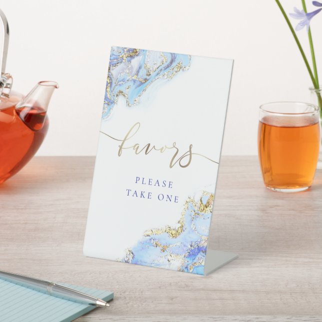 Farbfarbe Blau bevorzugt Podestzeichen Sockelschild (In SItu)