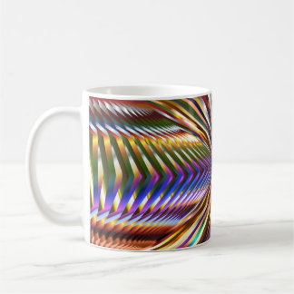 Farbfarbe Illusion Regenbogen Blau Grün Gold Kaffeetasse