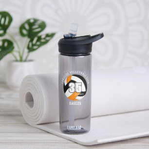 Farbfarben des Volleyballclubs in schwarz-orange Trinkflasche