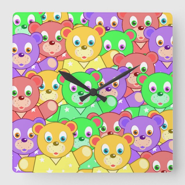FARBFARBEN QUADRATISCHE WANDUHR (Vorderseite)
