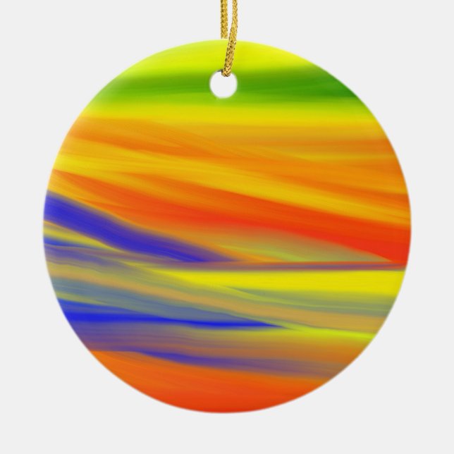 FARBFARBENE RAINBOINBOINKUNST KERAMIK ORNAMENT (Vorne)