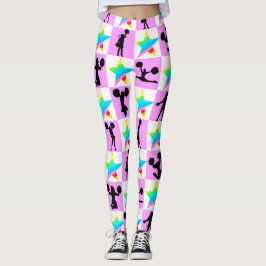 FARBFARBENER RAINBOW STAR CHEERLEADING LEGGINGS