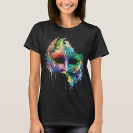 FARBFARBENES WATERCOLOR MARDI GRAS MASK T-Shirt