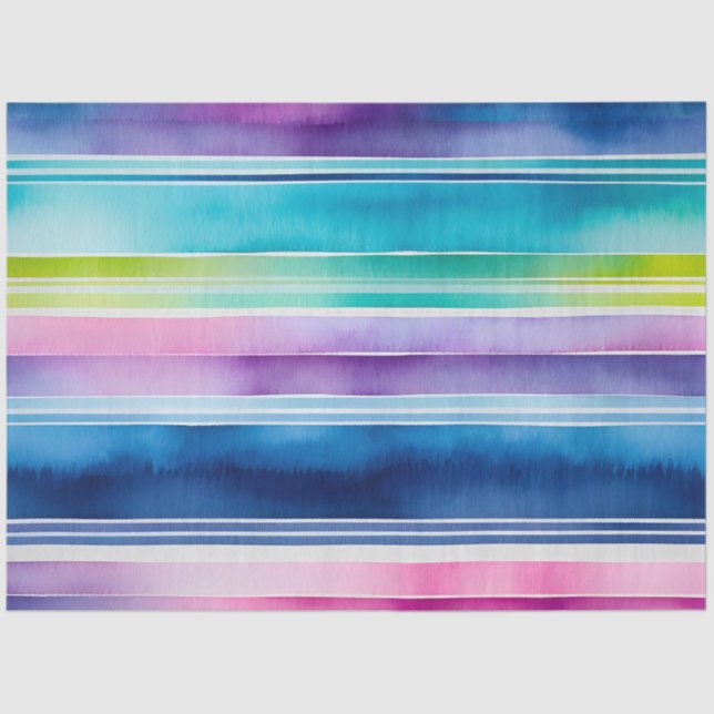 Farbfarbenfrohe Streifen Papiertücher Seidenpapier (Vorderseite)