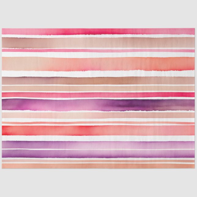 Farbfarbenfrohe Streifen Papiertücher Seidenpapier (Vorderseite)