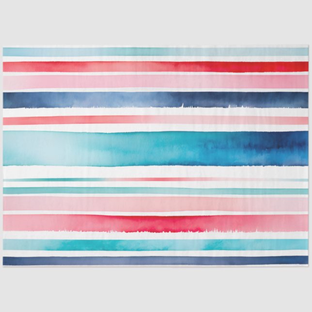Farbfarbenfrohe Streifen Papiertücher Seidenpapier (Vorderseite)