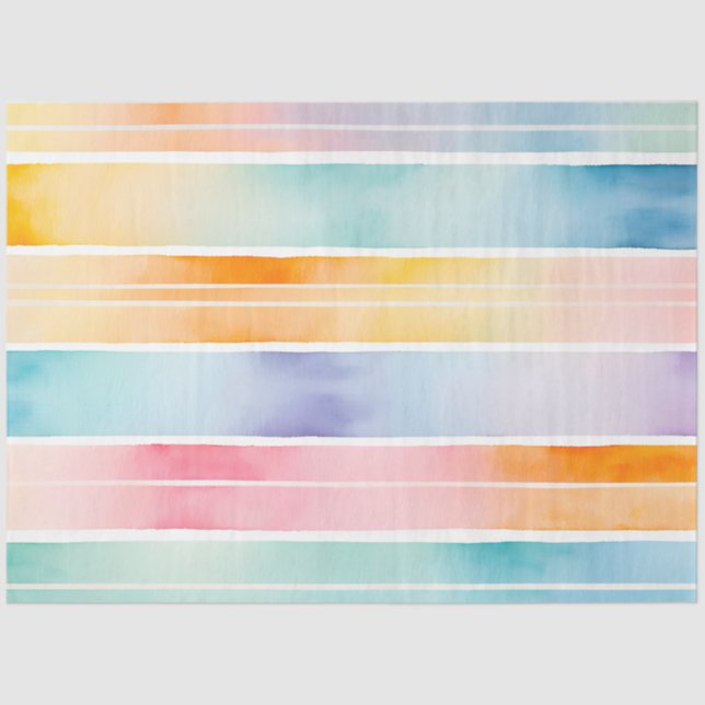 Farbfarbenfrohe Streifen Papiertücher Seidenpapier (Vorderseite)