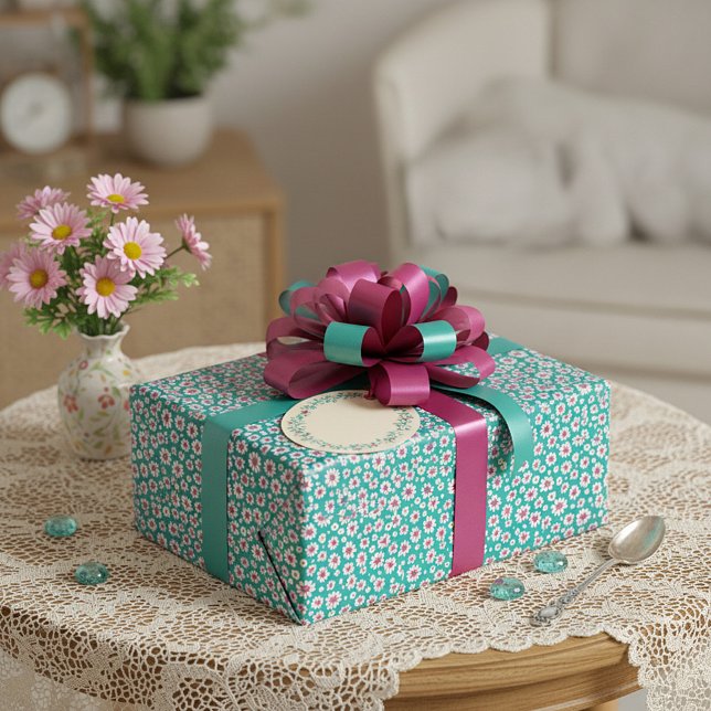 Farbfarbenmuster Rosa und Gelb Geschenkpapier (Von Creator hochgeladen)