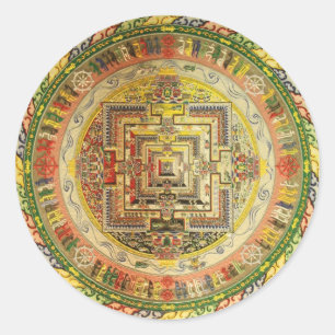 FARBFARBIGE ESOTERISCHE TIBETAN MANDALA RUNDER AUFKLEBER
