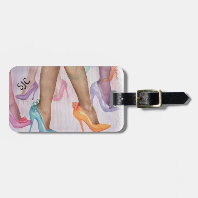 FARBFARBIGE HEELSE PERSONALISIERT LUGGAGE TAG GEPÄCKANHÄNGER (Vorderseite horizontal)