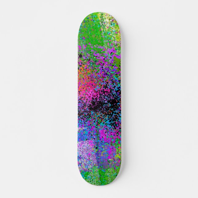 FARBFARBIGE, MODERNE, ABSTRAKTE SPRITZER SKATEBOAR SKATEBOARD (Vorne)
