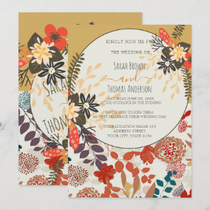 FARBFARBIL BOHO FLORAL EINLADUNG