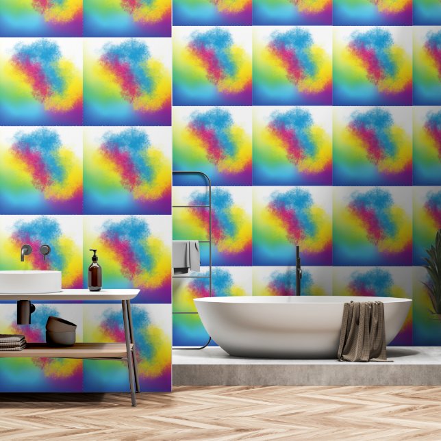 Farbfblitz Tapete (Badezimmer)