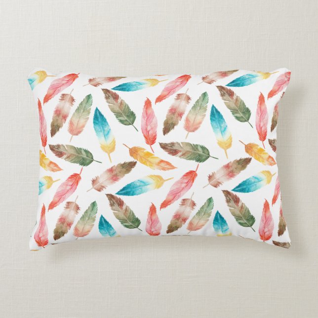 Farbfedern Dekokissen (Vorderseite)