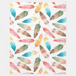 Farbfedern Fleecedecke