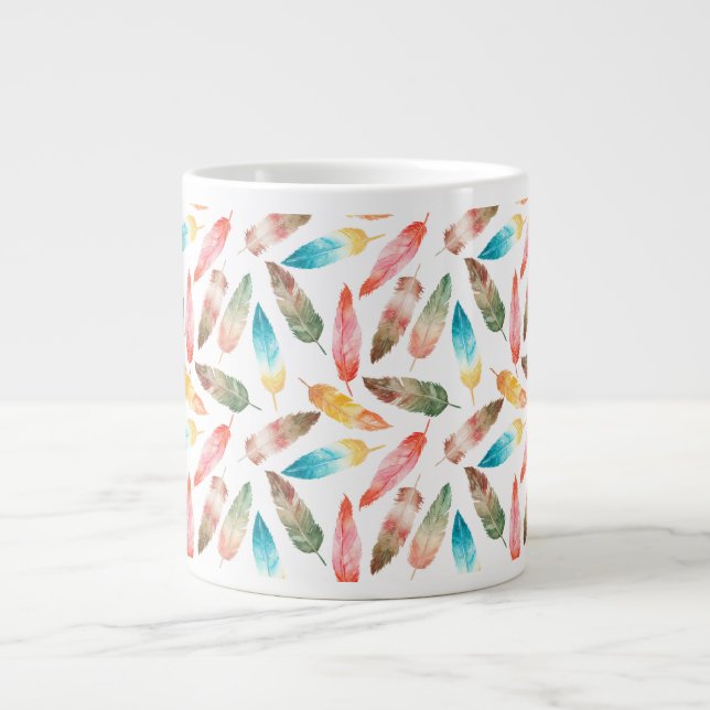Farbfedern Jumbo-Tasse (Vorderseite)