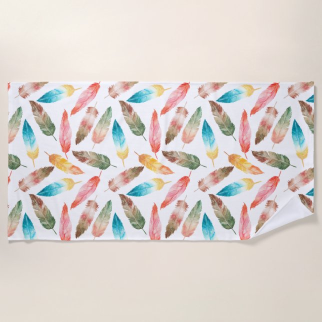 Farbfedern Strandtuch (Vorderseite)