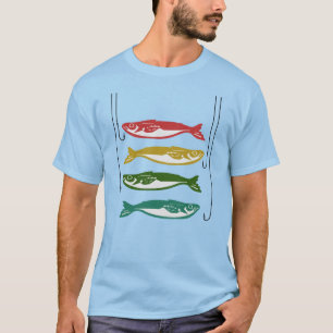 Farbfisch mit Fischbügeln T-Shirt