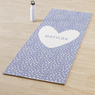 Farbfleckdruck mit personalisiertem Herz Yogamatte