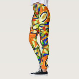 Farbflecken auf gestrichenen, grünlich-beigen Stre Leggings