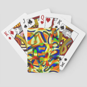 Farbflecken auf zwirnbeigen Streifen Spielkarten