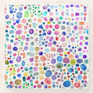 Farbflecken Glasuntersetzer