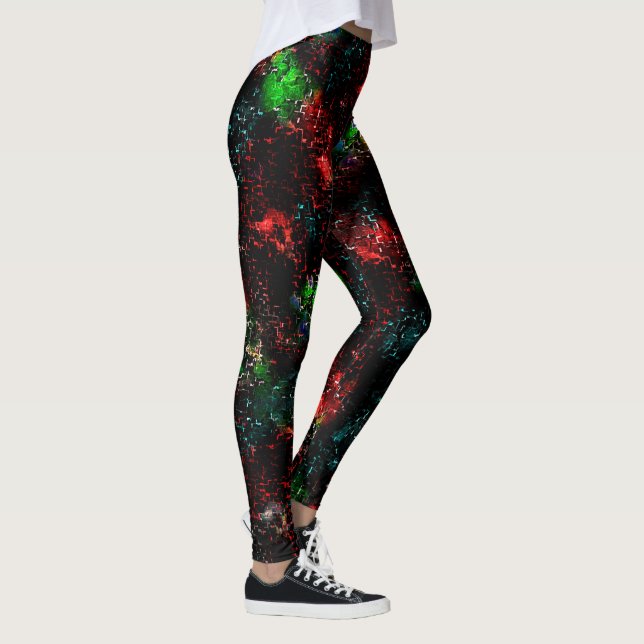 Farbflecken unter dunklem und übrig gebliebenem Mo Leggings (Rechts)
