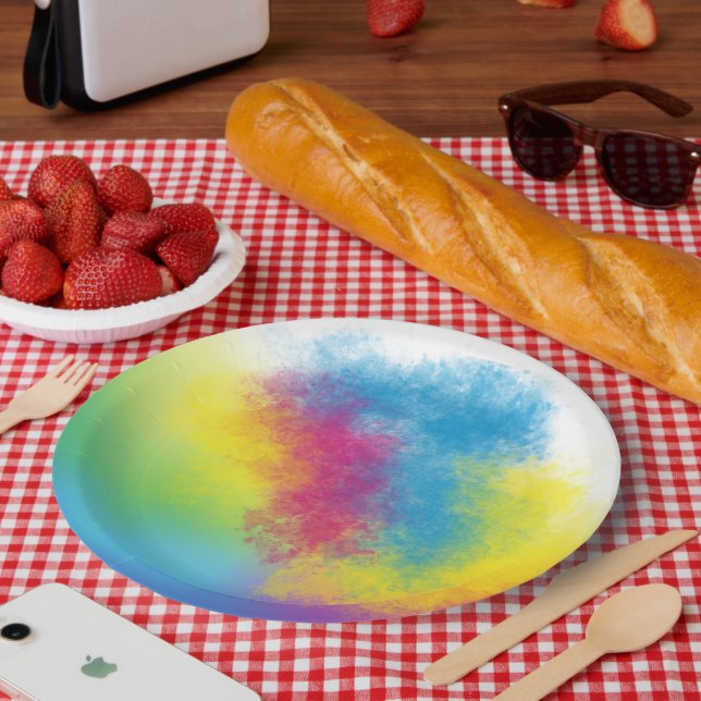 Farbflick Pappteller (Picknick)