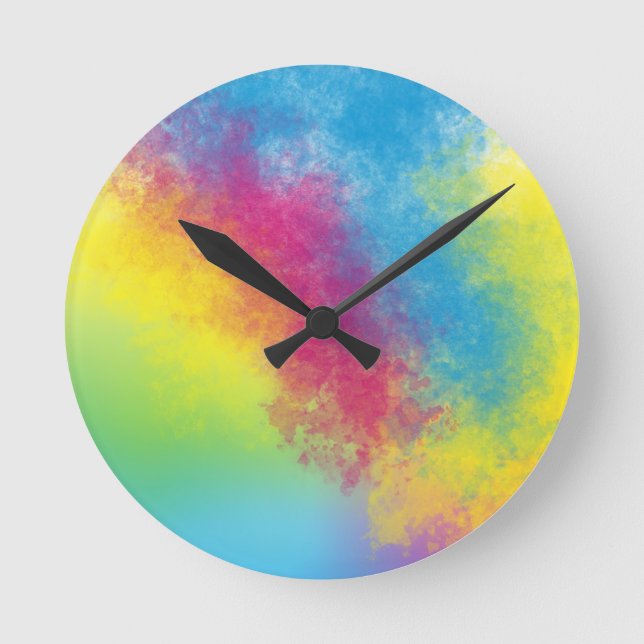 Farbflicker Runde Wanduhr (Vorderseite)