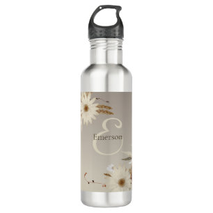 Farbflora-Monogramm für Herbstfarben Personalisier Edelstahlflasche