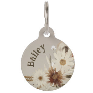 Farbflora-Monogramm für Herbstfarben Personalisier Haustiermarke