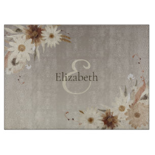 Farbflora-Monogramm für Herbstfarben Personalisier Schneidebrett